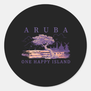 Aruba Kitesurfen Divi Tree Windmolen Retro Reis Ronde Sticker