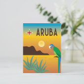 Aruba kleurrijke Caribische illustratie Briefkaart (Staand voorkant)