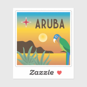 Aruba kleurrijke Caribische illustratie Sticker