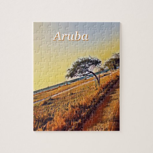 Aruba Landschap met Divi Divi Trees Legpuzzel (Verticaal)