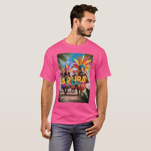 Aruba licht op t-shirt (Voorkant volledig)