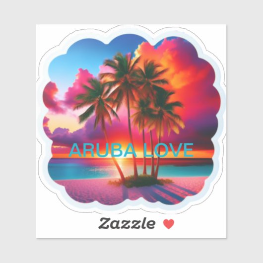 Aruba liefde geweldige kleur sticker (Vel)
