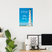 Aruba Lighthouse Destination Wedding Personalized Poster (Thuiskantoor)