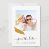 Aruba Map Foto Weddenschap Save the Date Card (Voorkant)