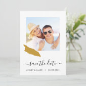 Aruba Map Foto Weddenschap Save the Date Card (Staand voorkant)