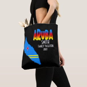 Aruba Map Matching Group Vacation Cruise Caribbean Tote Bag