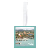 Aruba Marina Gepersonaliseerd Kubus Ornament (Voorkant)
