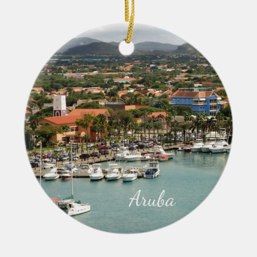 Aruba Marina Keramisch Ornament (Voorkant)