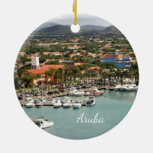 Aruba Marina Keramisch Ornament (Achterkant)