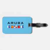 Aruba Maritime Nautical Signal Flags Light-Color Bagagelabel (Achterkant horizontaal)
