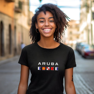 Aruba Maritime Nautical Signal markeert donkere kl T-shirt