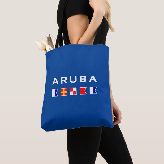 Aruba Maritime Nautical Signal markeert donkere kl Tote Bag (Dichtbij)