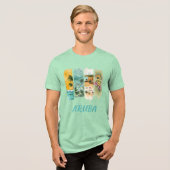 Aruba met pastelbloemen in penseelstreek Tri-Blend shirt (Voorkant volledig)