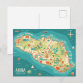 Aruba mooi eiland ansichtkaart feestdagenkaart (Voorkant / Achterkant)
