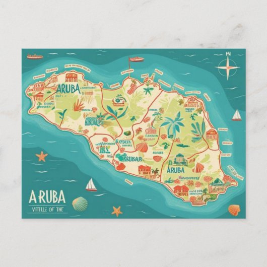 Aruba mooi eiland ansichtkaart feestdagenkaart (Voorkant)