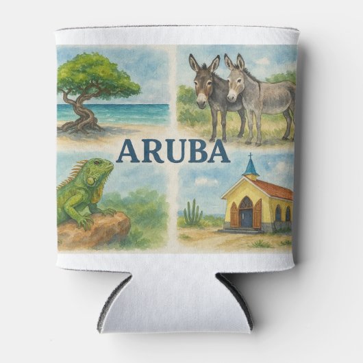 Aruba multiview aquarel blikjeskoeler (Voorkant)