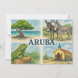 Aruba multiview aquarel kaart