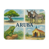 Aruba multiview watercolor magneet (Horizontaal)