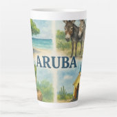 Aruba multiview waterverf latte mok (Voorkant)