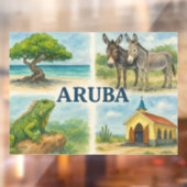 Aruba multiview waterverf raamsticker (Vel 2)
