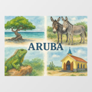 Aruba multiview waterverf raamsticker