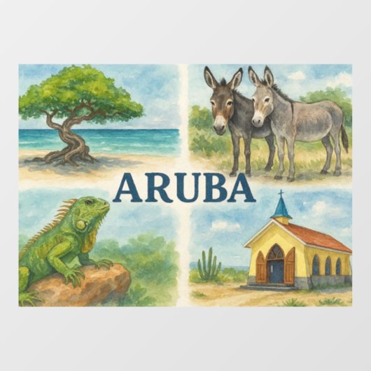 Aruba multiview waterverf raamsticker (Vel)