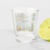 Aruba multiview waterverf shot glas (Achterkant)