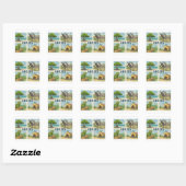 Aruba multiview waterverf vierkante sticker (Vel)