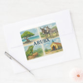 Aruba multiview waterverf vierkante sticker (Envelop)
