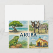 Aruba multiweergave waterverf bedankkaart (Voorkant / Achterkant)