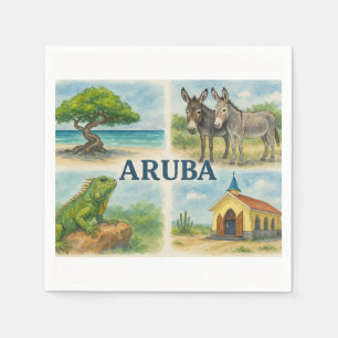 Aruba multiweergave waterverf servet