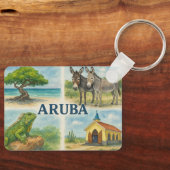 Aruba multiweergave waterverf sleutelhanger (Voorkant)
