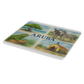 Aruba multiweergave waterverf snijplank (Hoek)