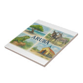 Aruba multiweergave waterverf tegeltje (Zijkant)