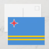 Aruba National World Flag Briefkaart (Voorkant / Achterkant)