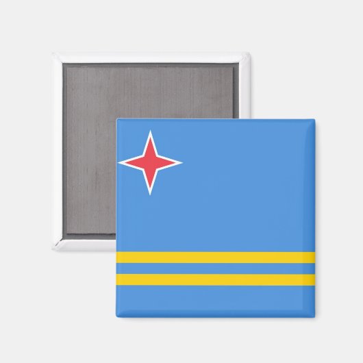 Aruba nationale wereldvlag magneet (Voorkant / Achterkant)