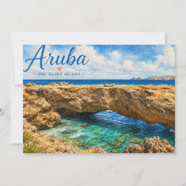 Aruba Natuurlijke Brug rotsformatie Caribisch gebi Bedankkaart