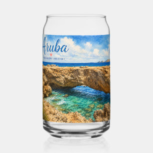 Aruba Natuurlijke Brug rotsformatie Caribisch gebi Blikvorm Glas