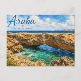 Aruba Natuurlijke Brug rotsformatie Caribisch gebi Briefkaart
