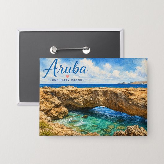 Aruba Natuurlijke Brug rotsformatie Caribisch gebi Button (Voorkant / Achterkant)