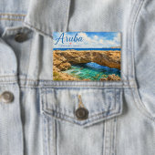 Aruba Natuurlijke Brug rotsformatie Caribisch gebi Button (Insitu)