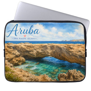 Aruba Natuurlijke Brug rotsformatie Caribisch gebi Laptop Sleeve