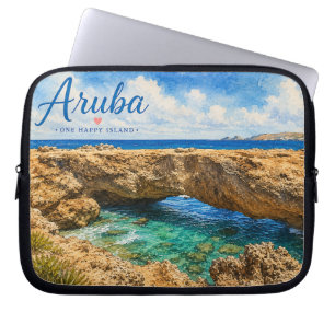 Aruba Natuurlijke Brug rotsformatie Caribisch gebi Laptop Sleeve