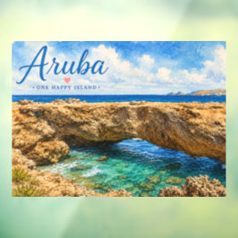 Aruba Natuurlijke Brug rotsformatie Caribisch gebi Raamsticker