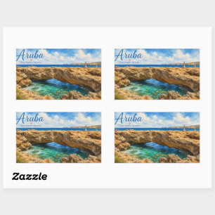 Aruba Natuurlijke Brug rotsformatie Caribisch gebi Rechthoekige Sticker