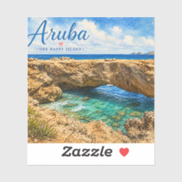 Aruba Natuurlijke Brug rotsformatie Caribisch gebi Sticker