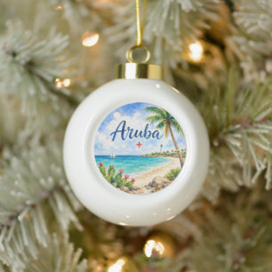 Aruba Nederlands Caribisch Eiland reis souvenir Keramische Bal Ornament