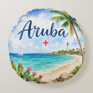 Aruba Nederlands Caribisch Eiland reis souvenir Rond Kussen