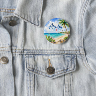 Aruba Nederlands Caribisch Eiland reis souvenir Ronde Button 5,7 Cm