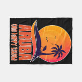 Aruba One Happy Island Beauful Sunset Beach Fleece Deken (Voorkant (Horizontaal))